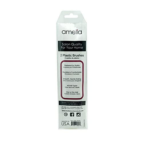 Amelia Beauty Products 3 Row Styler Brush, 7 in | מסרק עיצוב שיער | נסיעות מברשת שיער לנשים | מסרק זנב עכברוש